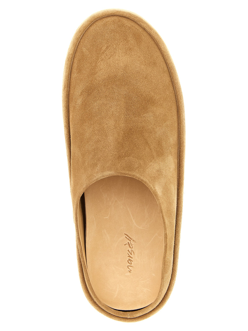 MARSÈLL Beige Calfskin ‘Cassapelle’ Mules for Men