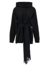 MM6 Maison Margiela Black Cotton Hoodie Mini Dress