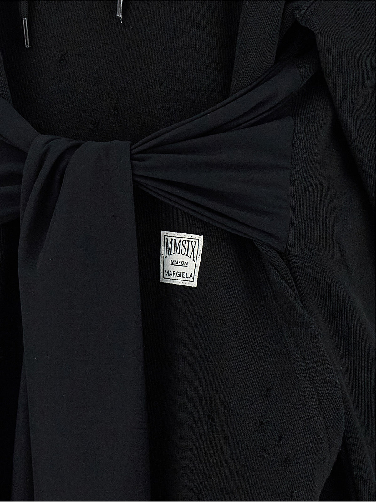 MM6 Maison Margiela Black Cotton Hoodie Mini Dress