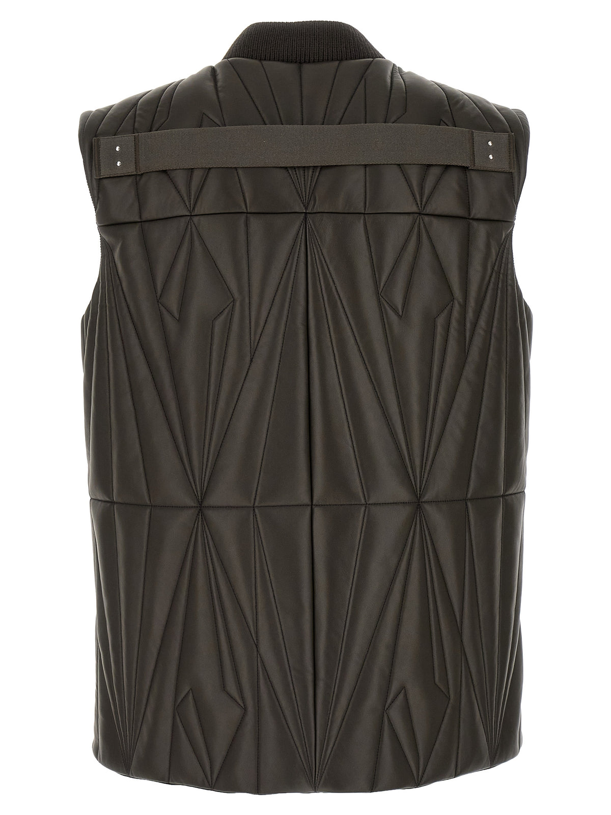 Veste sans manches Rick Owens en cuir d'agneau marron