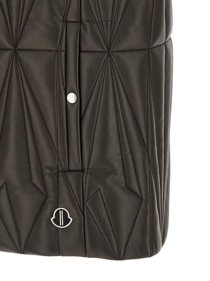 Veste sans manches Rick Owens en cuir d'agneau marron