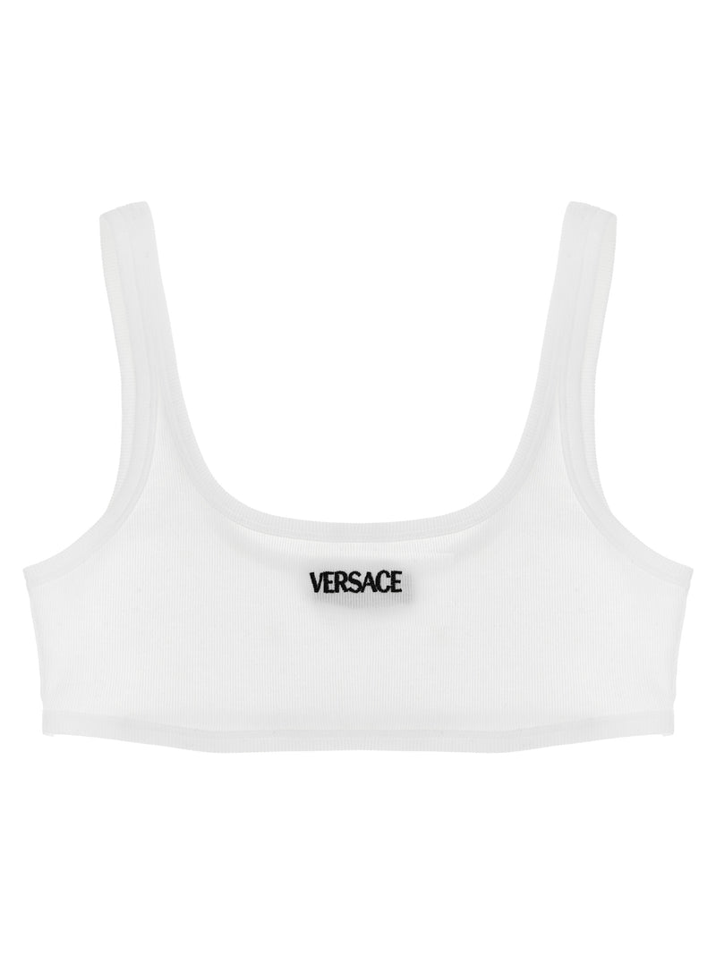 Versace White Cotton Bra - Stylish Comfort for Women