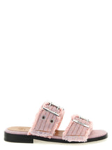 Ganni Multicolor Organic Cotton Slides for Women