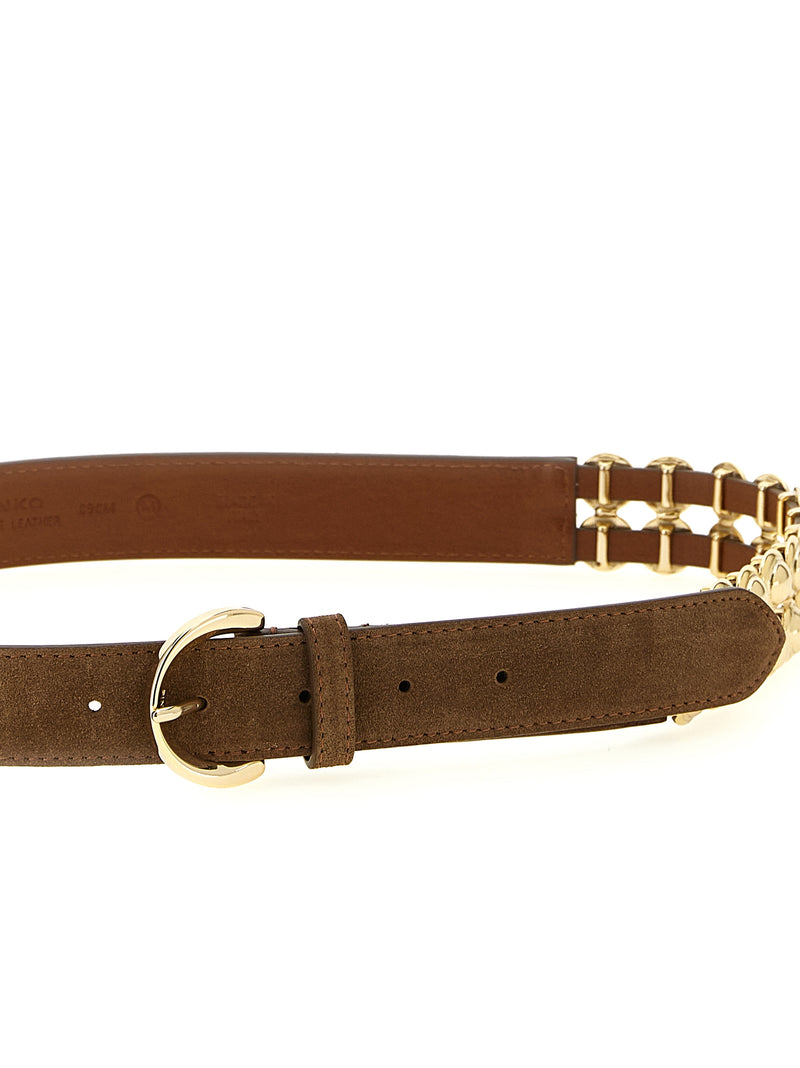 Ceinture PINKO en cuir d'agneau marron coupe classique