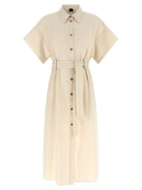 PINKO Robe Midi en Coton Beige
