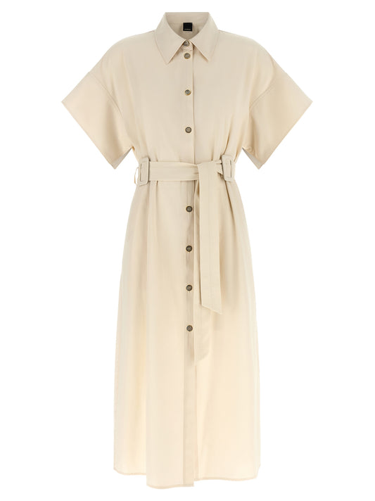 PINKO Robe Midi en Coton Beige
