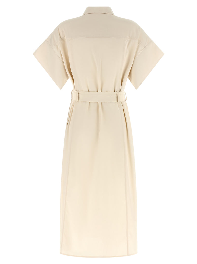PINKO Beige Cotton Midi Dress