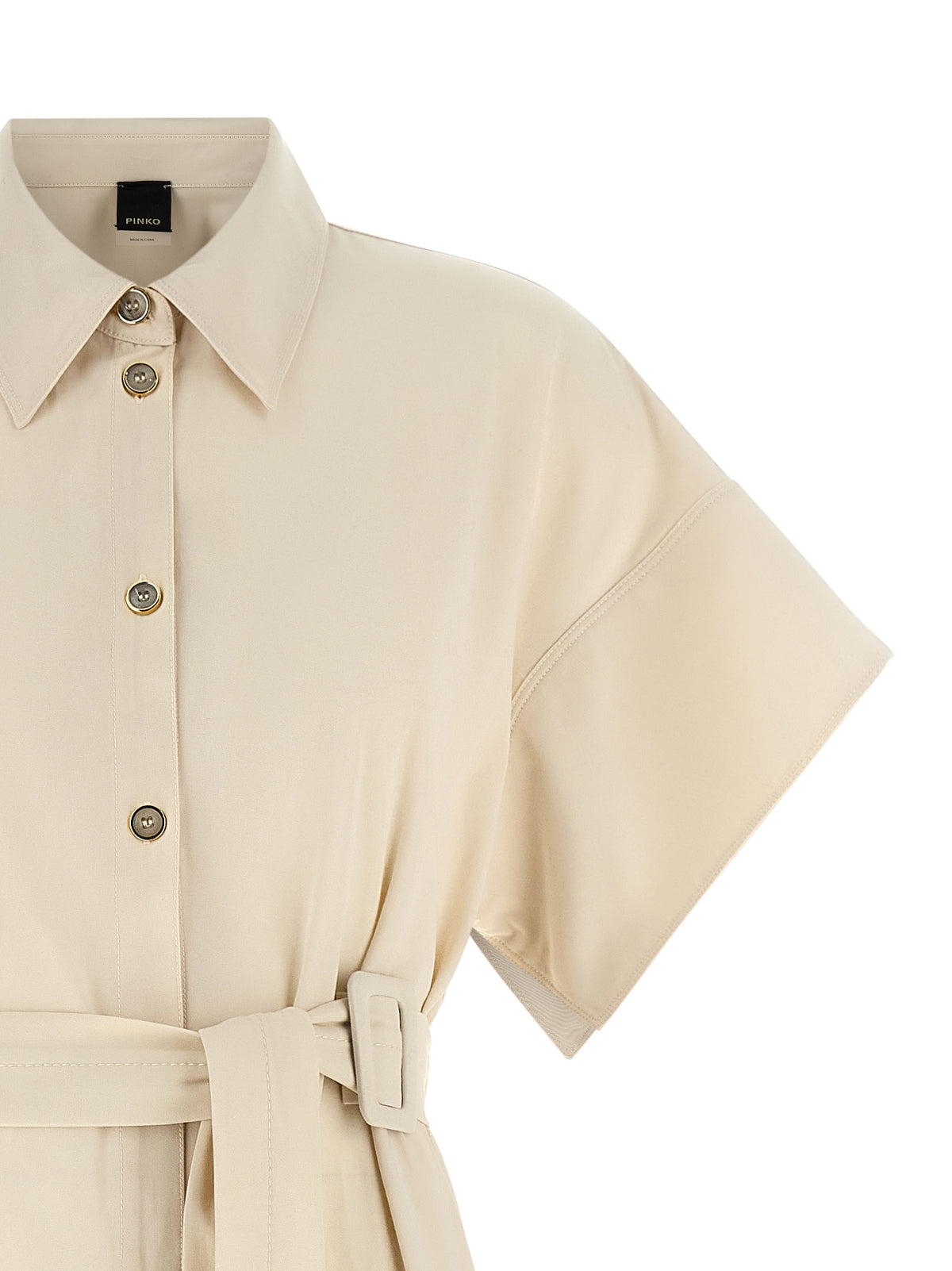 PINKO Robe Midi en Coton Beige