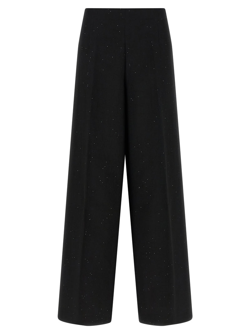 Pantalon en viscose noir Herno