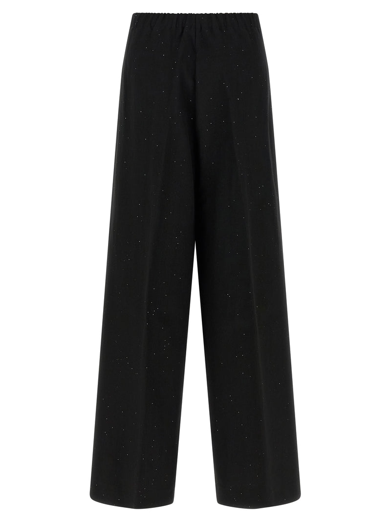 Pantalon en viscose noir Herno