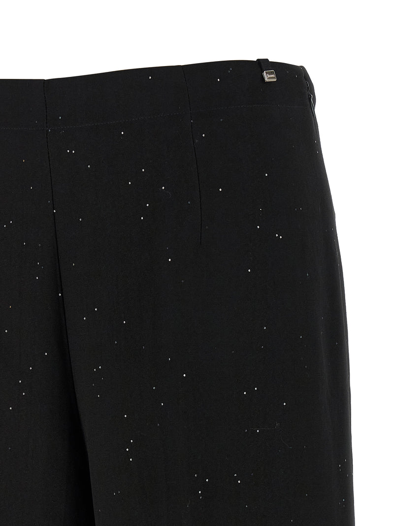 Pantalon en viscose noir Herno