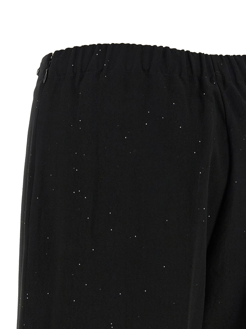 Pantalon en viscose noir Herno