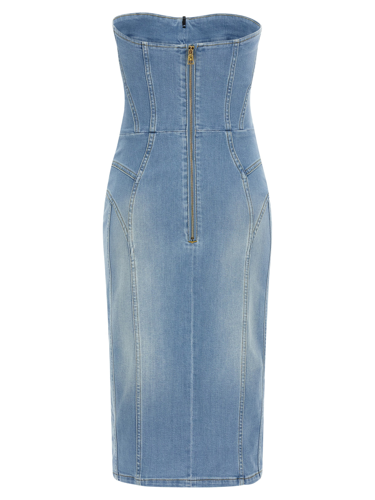 Robe midi en coton bleu Elisabetta Franchi