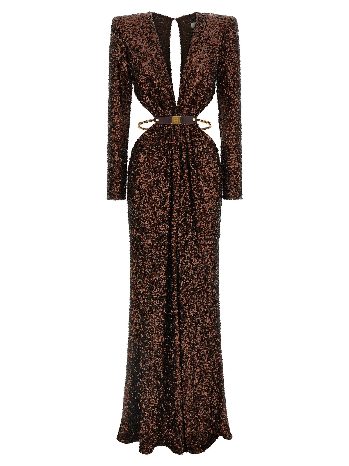Robe longue Elisabetta Franchi en polyester marron