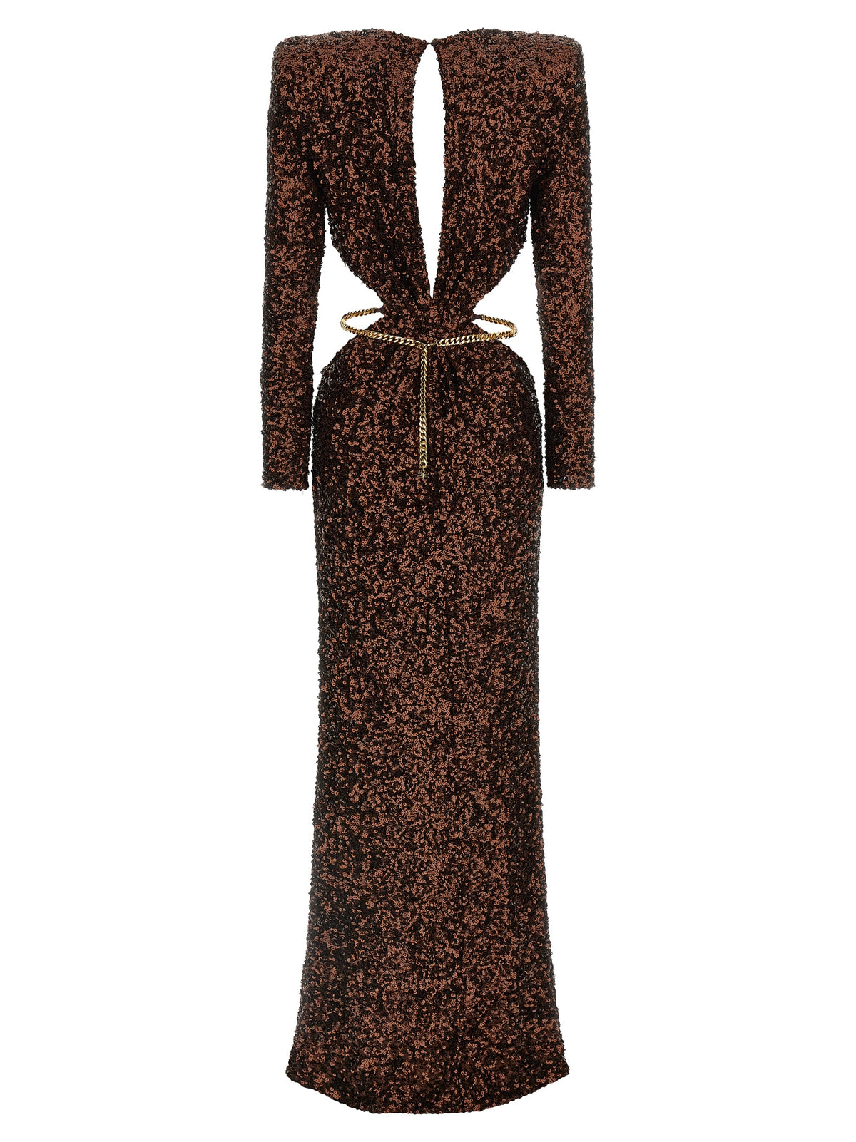 Robe longue Elisabetta Franchi en polyester marron