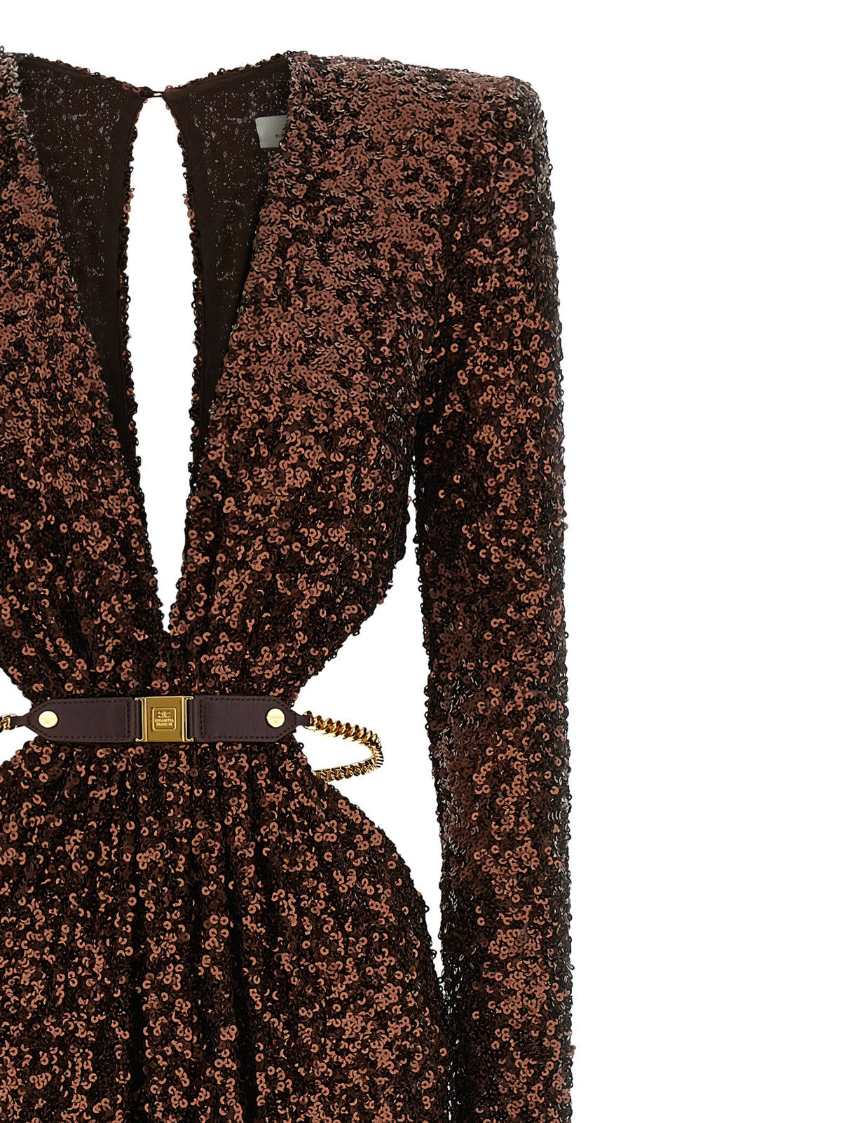 Robe longue Elisabetta Franchi en polyester marron