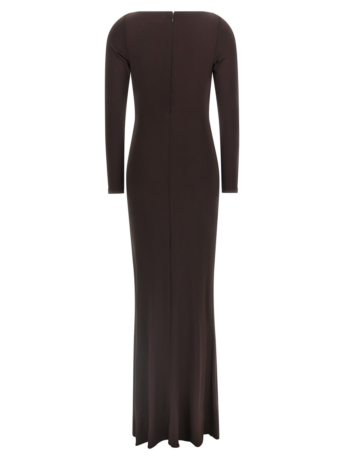 Robe Longue Elisabetta Franchi en Viscose Marron
