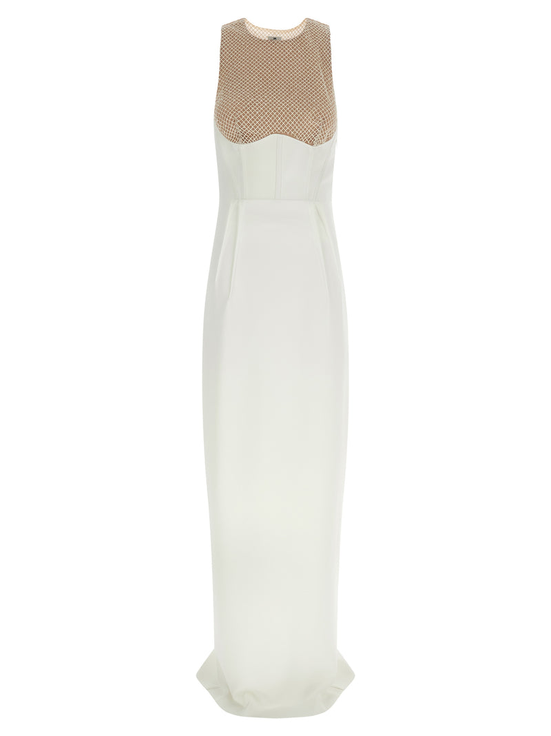 Elisabetta Franchi White Polyester Long Dress