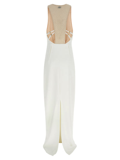 Elisabetta Franchi White Polyester Long Dress