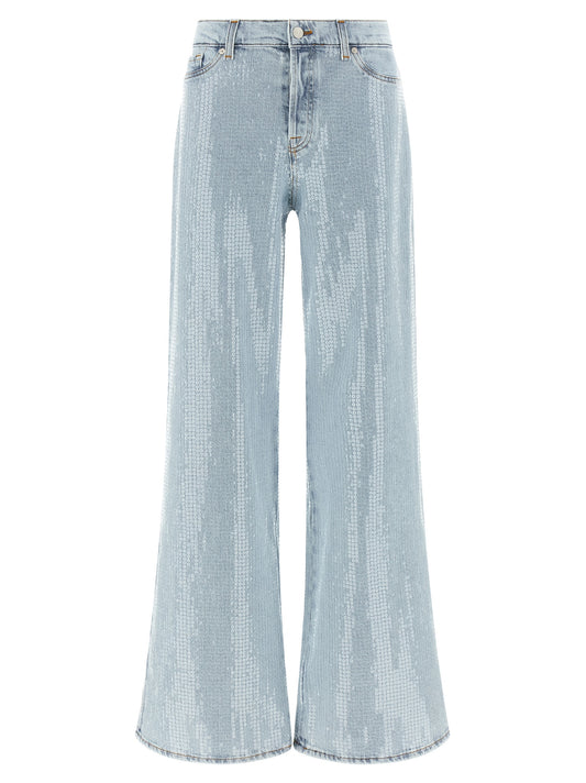 Jean flare bleu en coton 7 For All Mankind
