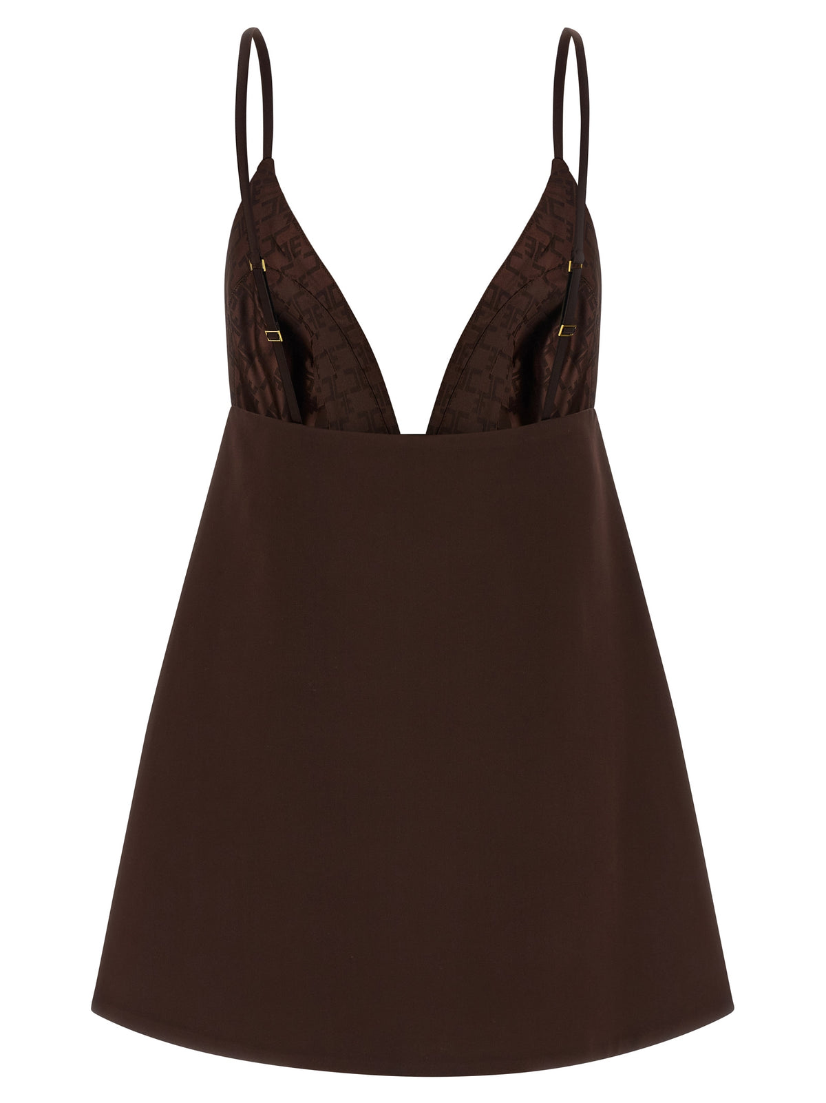 Elisabetta Franchi Brown Polyester Short Dress for Women
