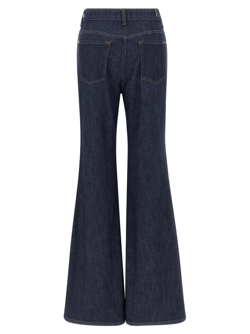 7 For All Mankind Blue Cotton Flared Jeans - Retro Flare Style