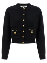 Chloé Black Merino Wool and Cashmere Cardigan