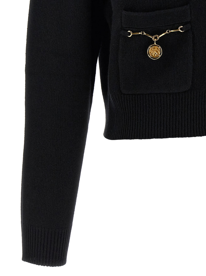 Chloé Black Merino Wool and Cashmere Cardigan