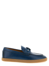 Mocassins à enfiler Christian Louboutin en cuir de veau bleu