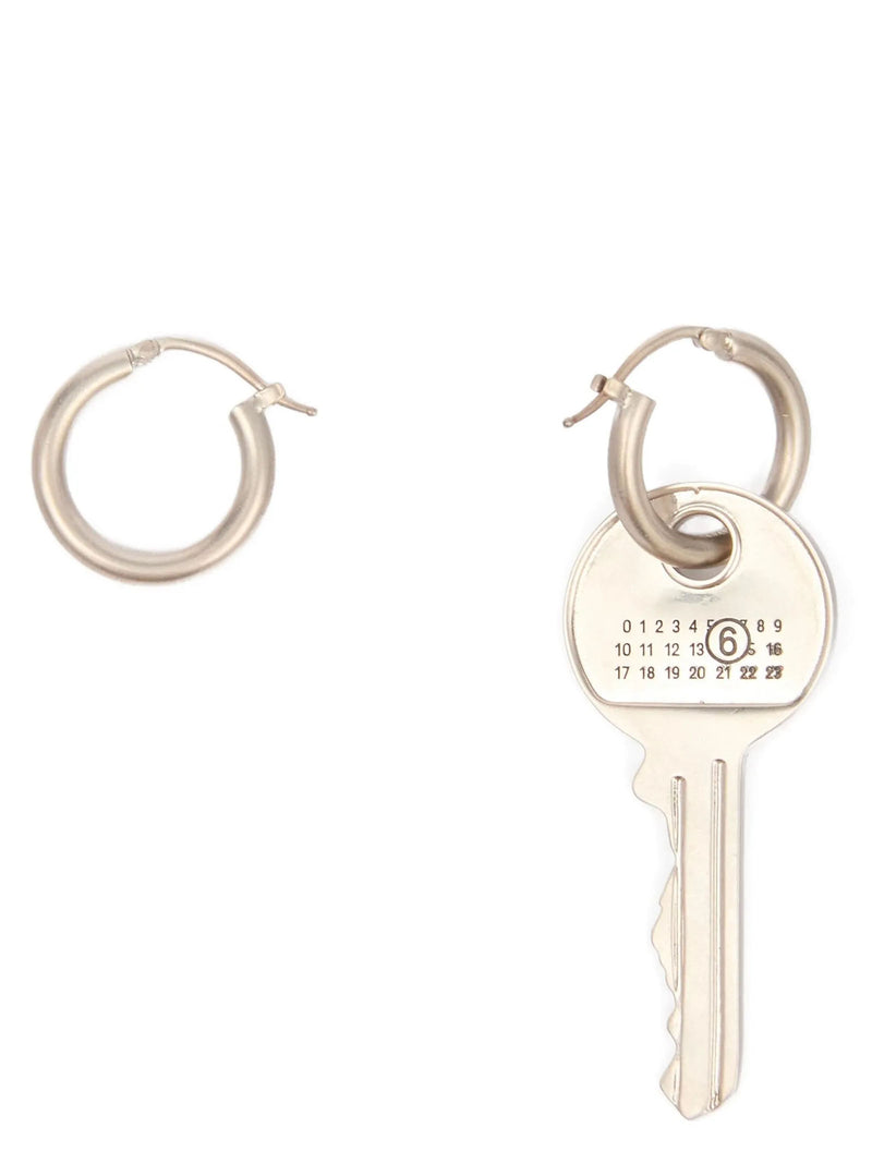 Boucles d'oreilles en laiton argenté MM6 Maison Margiela