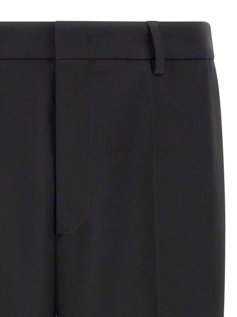 Pantalon de costume noir en polyester Jil Sander