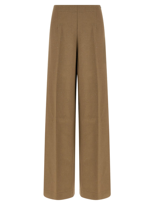 Pantalon décontracté en viscose marron Herno