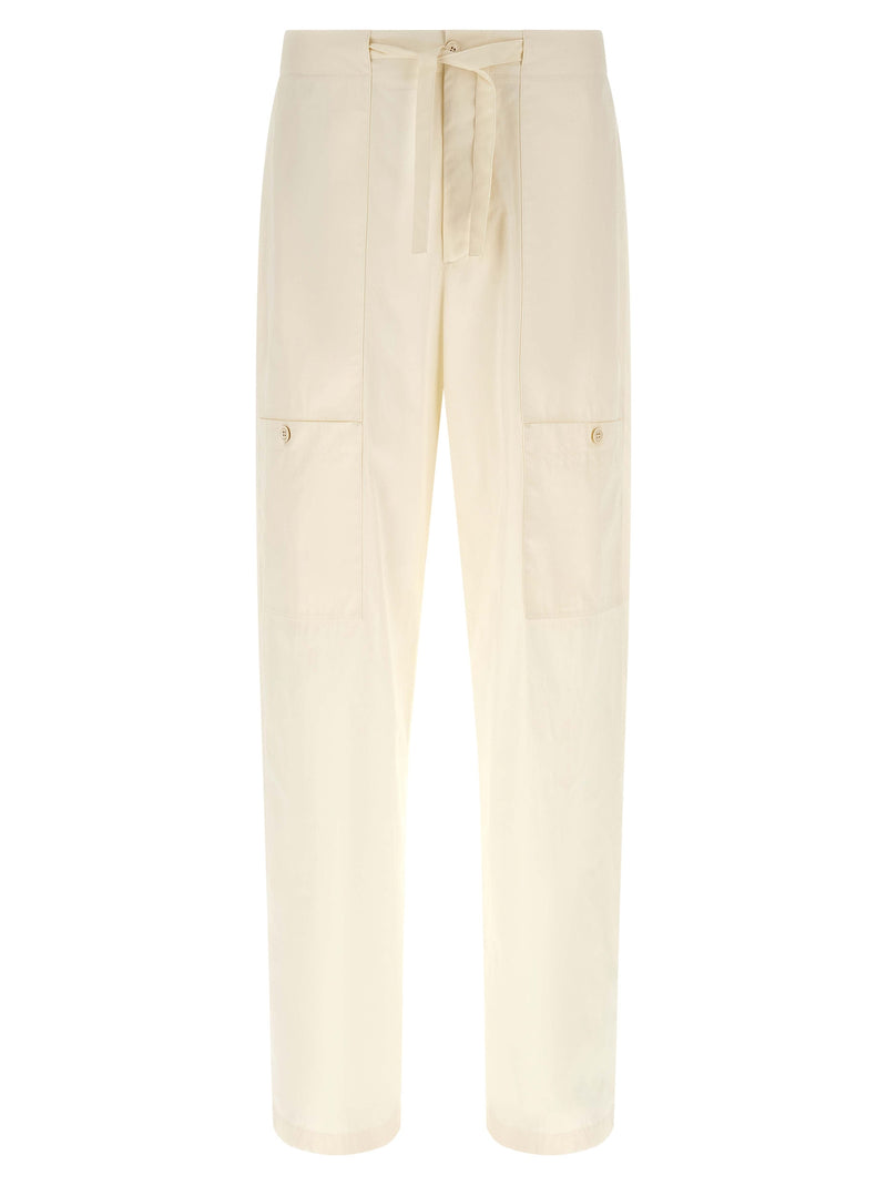 Pantalon cargo beige en coton Jil Sander