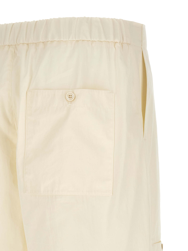 Pantalon cargo beige en coton Jil Sander