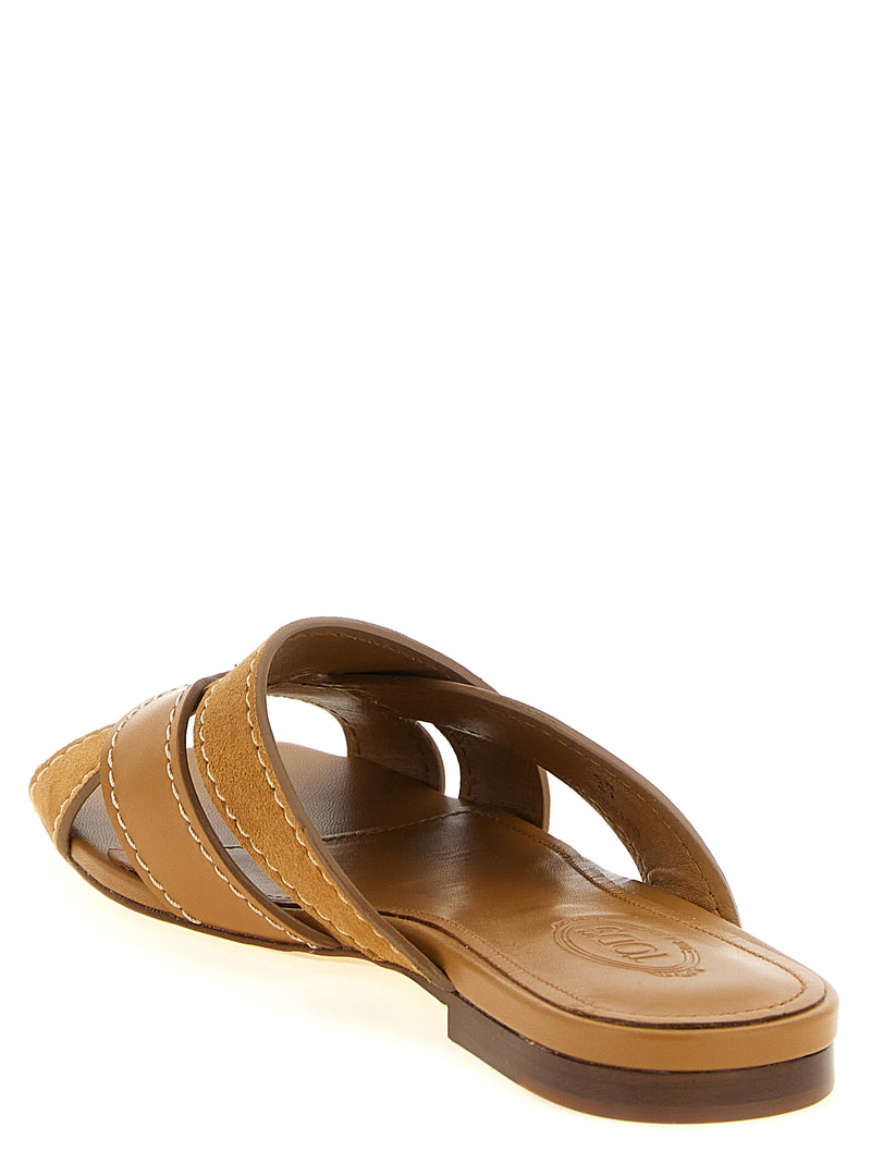 Mules Tod's en veau beige