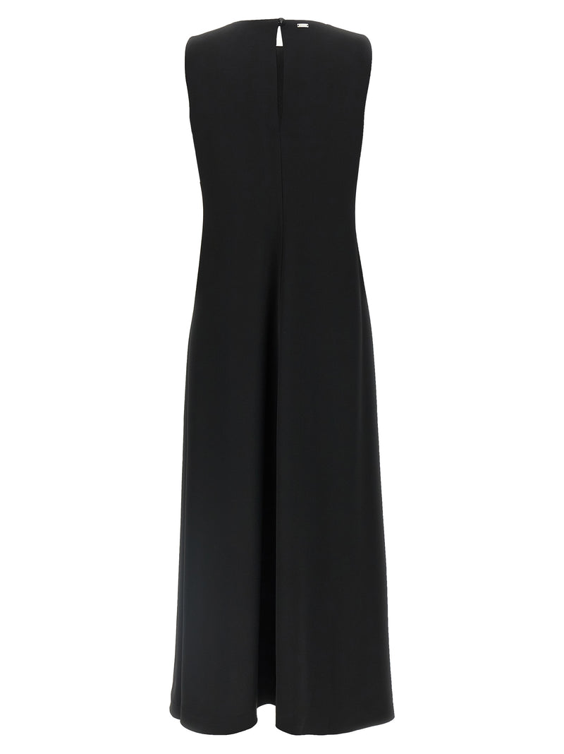 Robe longue en polyester noir Herno