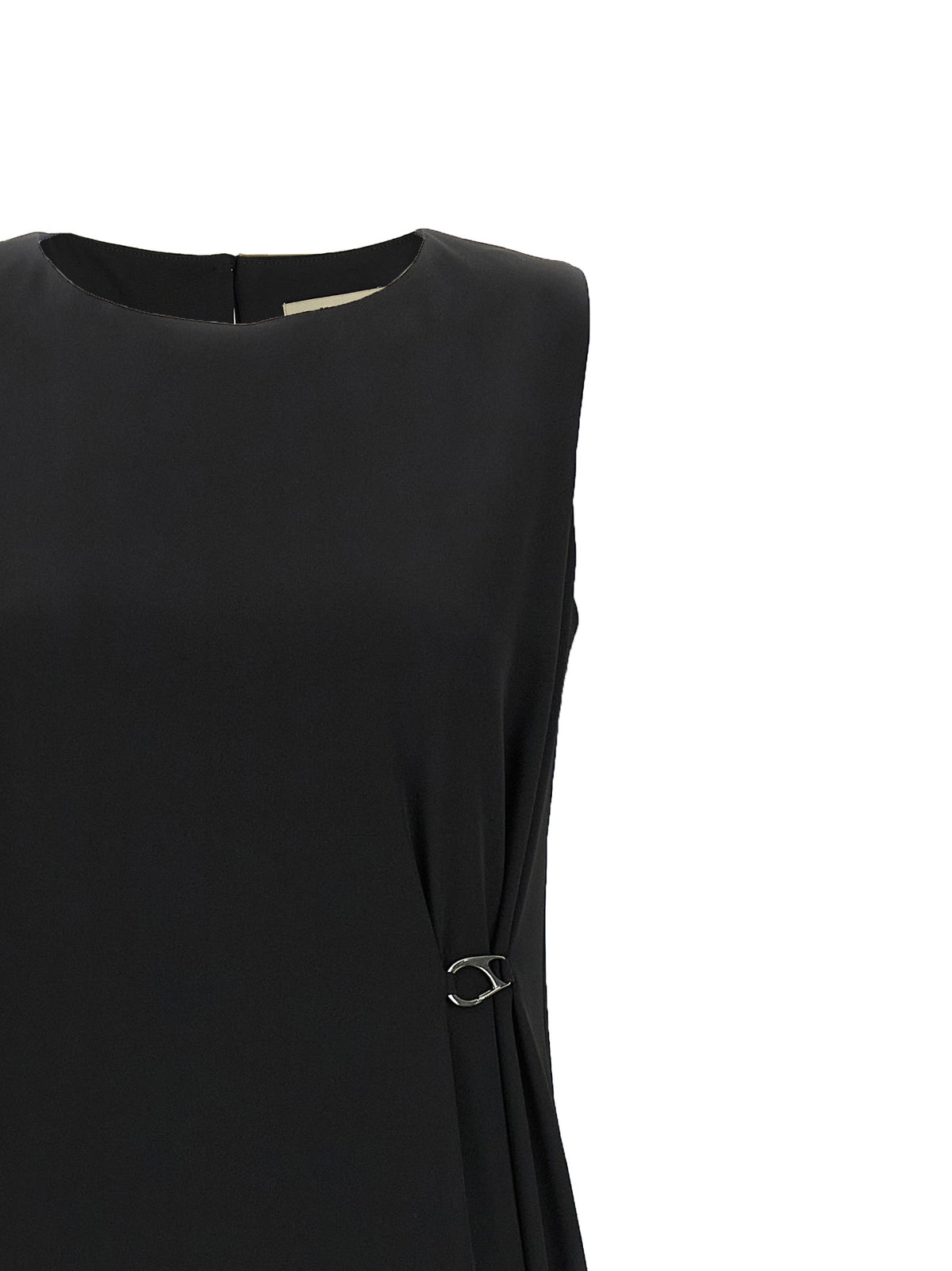 Robe longue en polyester noir Herno