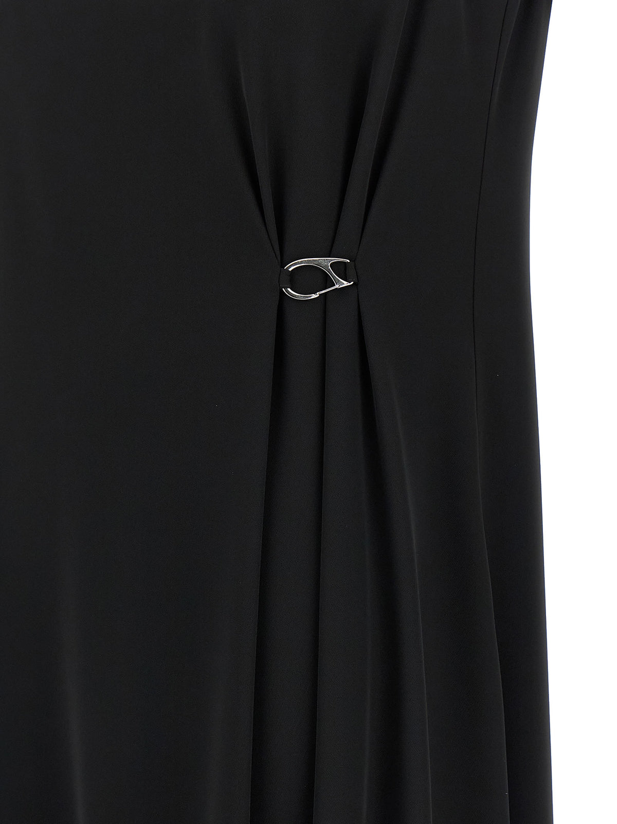 Robe longue en polyester noir Herno