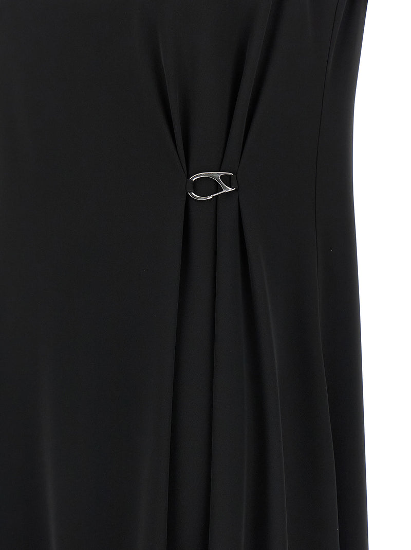 Robe longue en polyester noir Herno