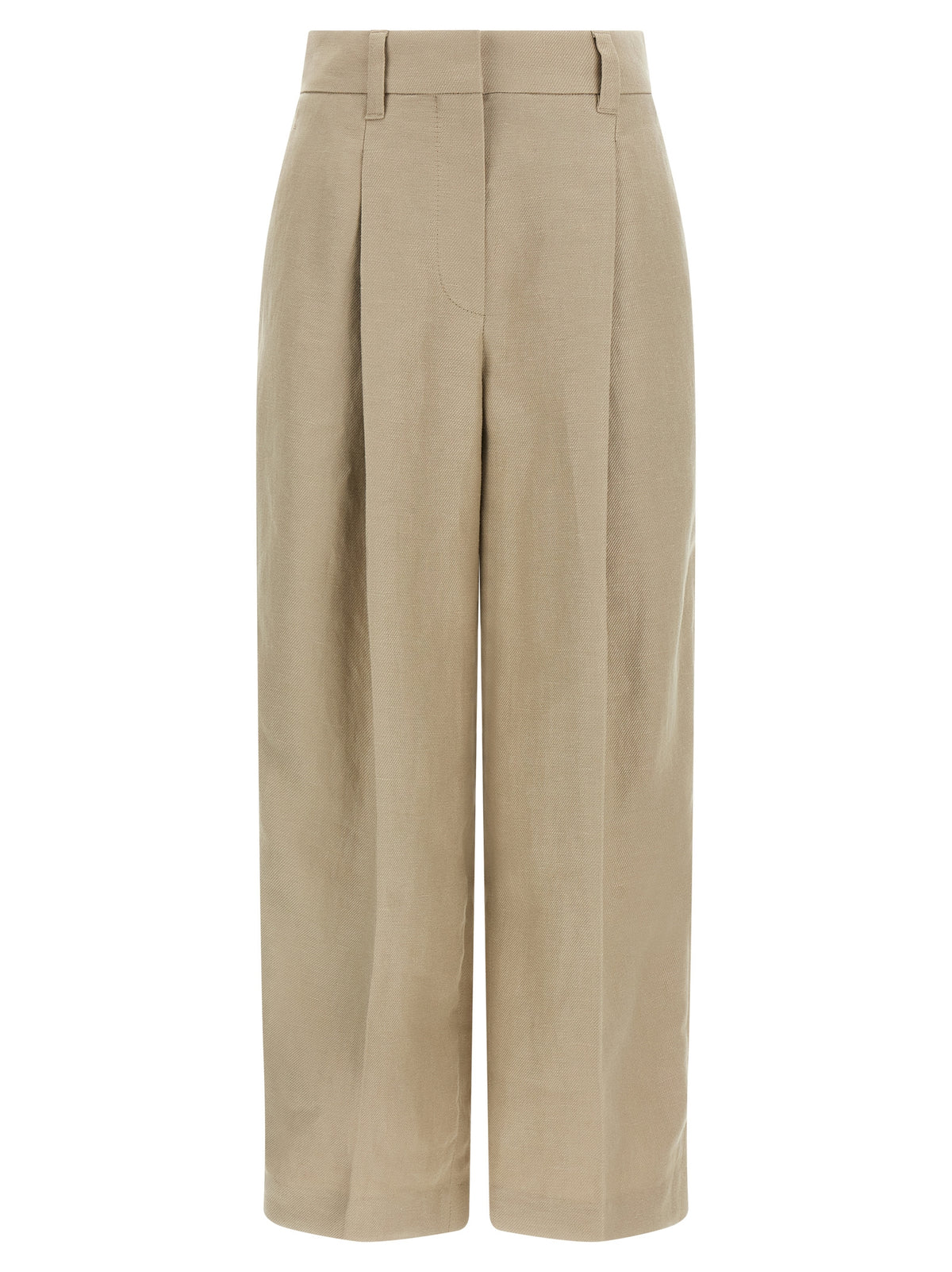 Brunello Cucinelli Pantalon décontracté en lin beige