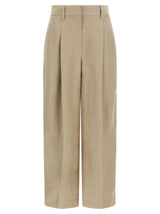 Brunello Cucinelli Pantalon décontracté en lin beige