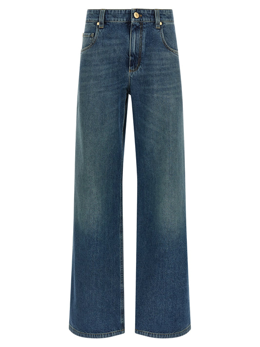 Brunello Cucinelli Jean en coton bleu Denim