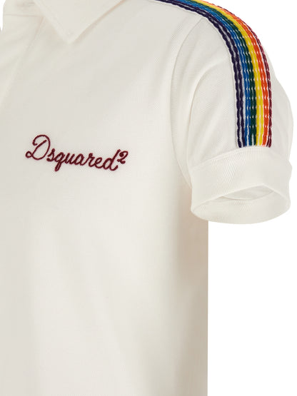 Dsquared² White Cotton Polo Shirt