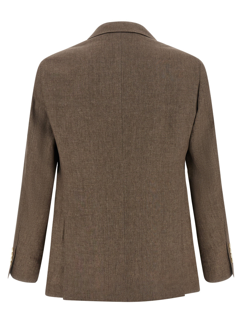 Blazer Brunello Cucinelli en lin marron