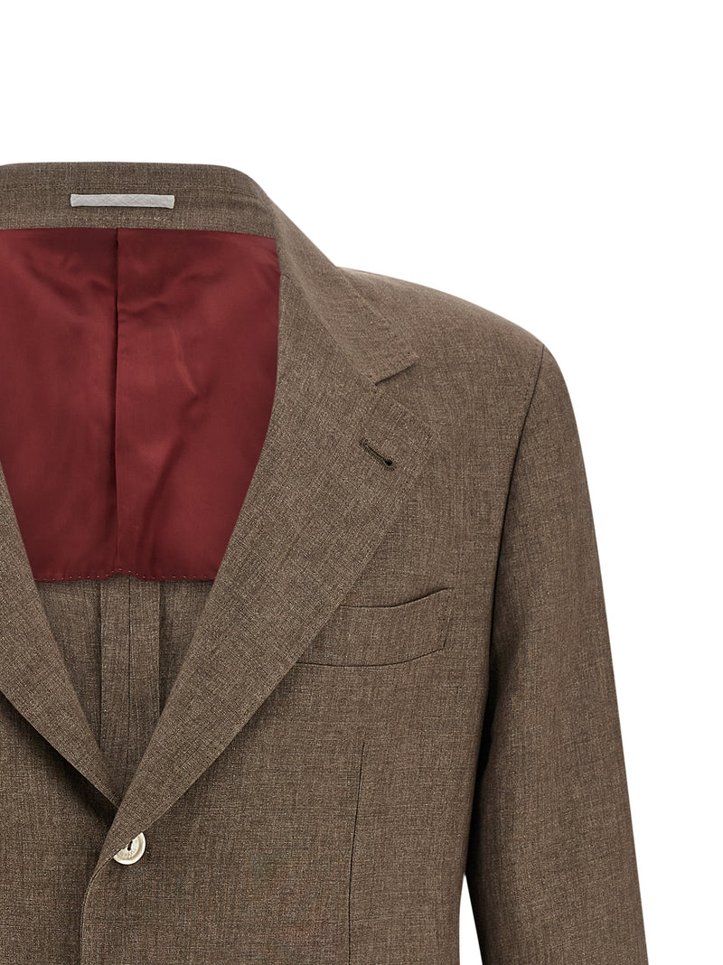 Blazer Brunello Cucinelli en lin marron