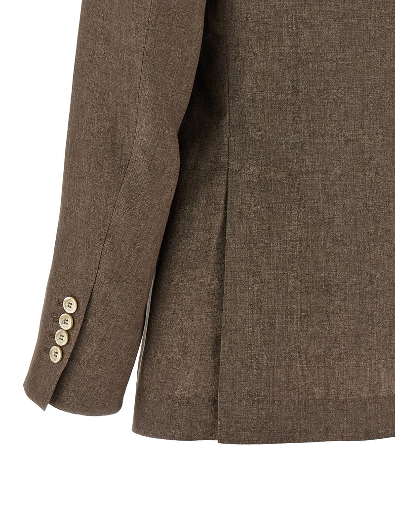 Blazer Brunello Cucinelli en lin marron