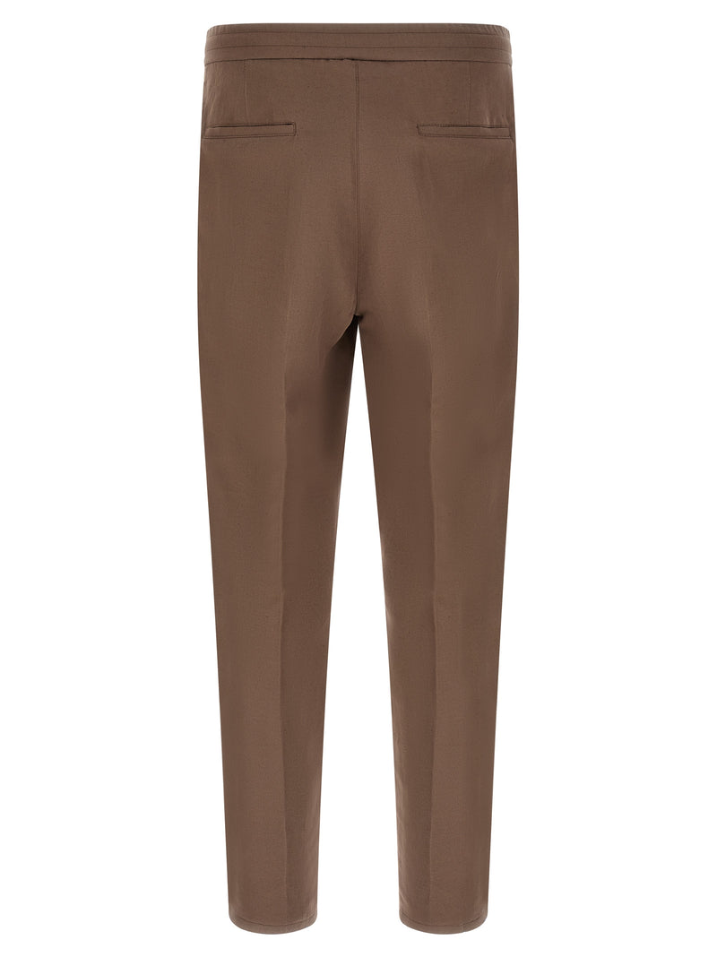 Pantalon décontracté en lin marron Brunello Cucinelli
