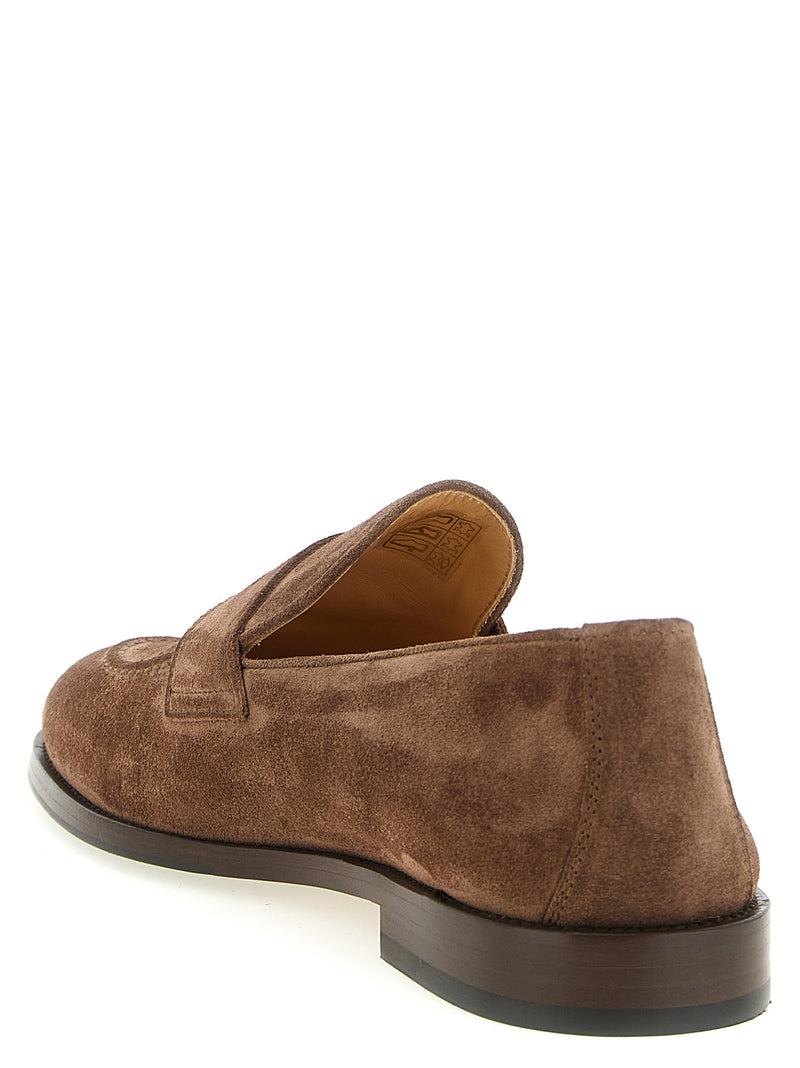 Mocassins à enfiler Brunello Cucinelli en cuir de veau marron