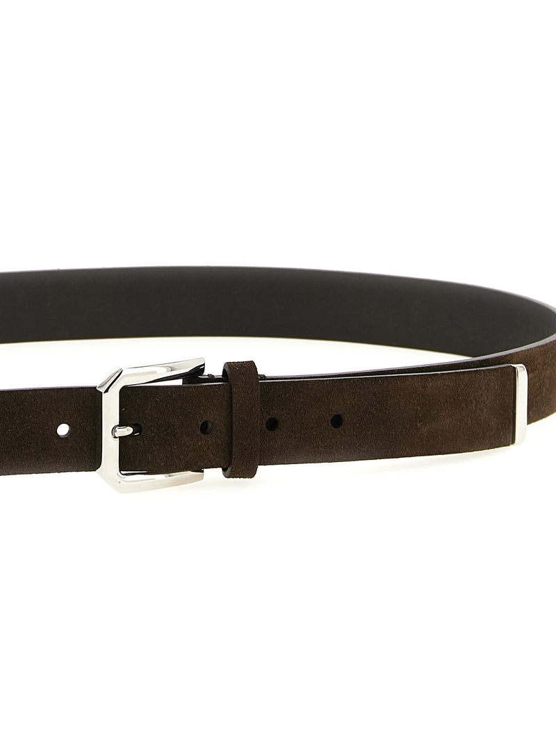 Ceinture Classique Brunello Cucinelli en Cuir de Veau Marron