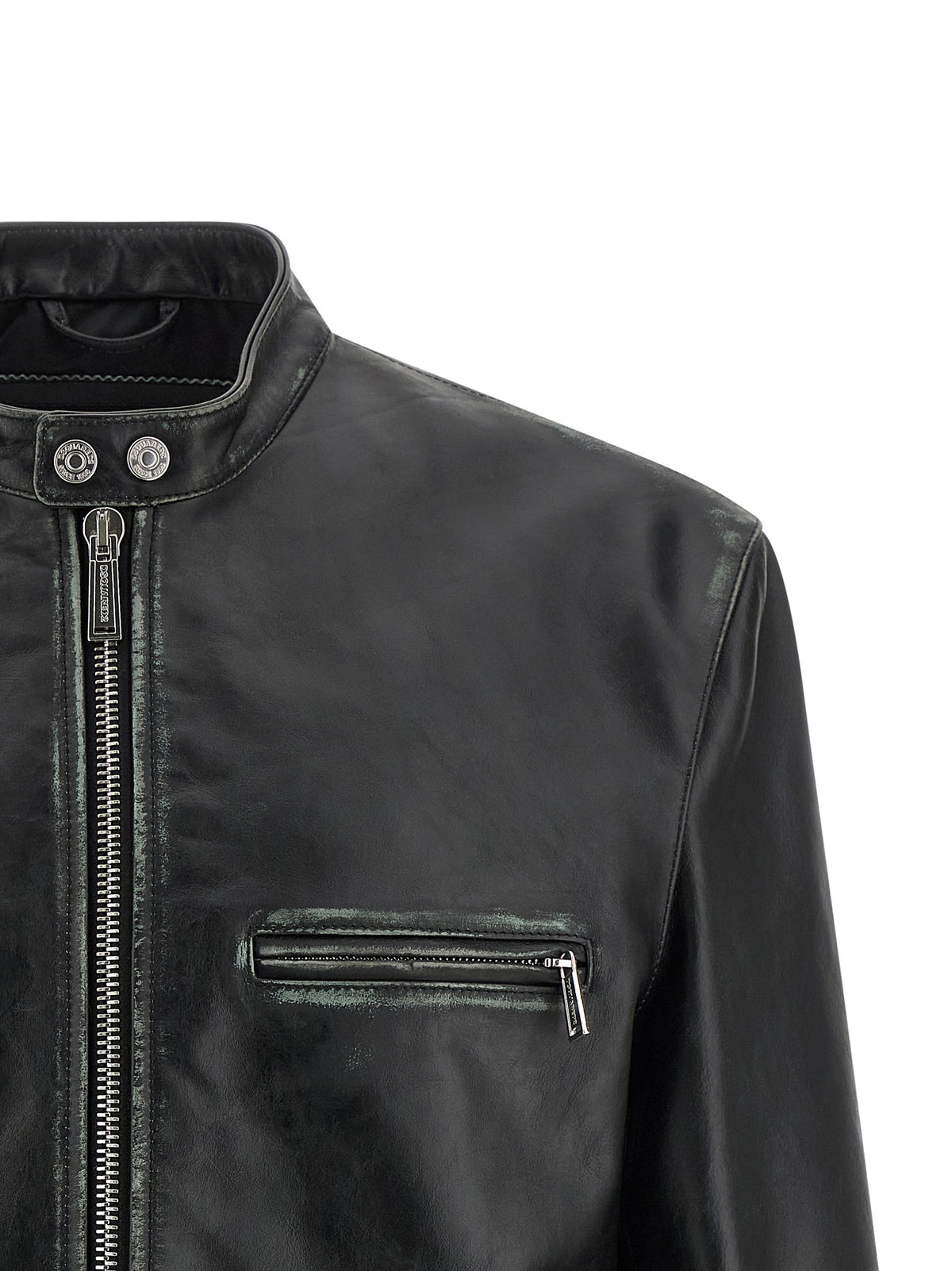 Blouson en cuir noir Dsquared²